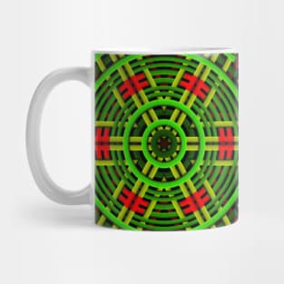 Weave Mandala Red and Green Mug